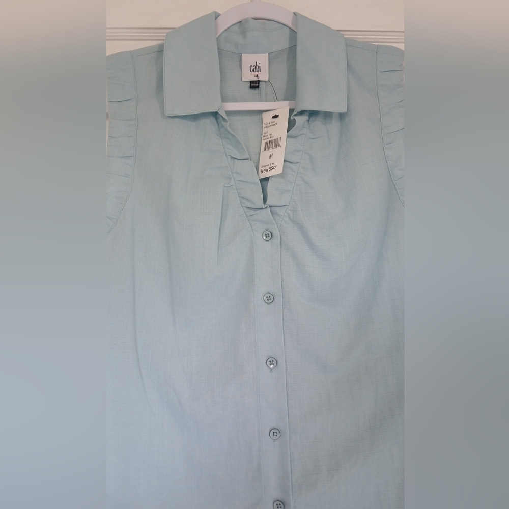 Cabi Light Blue Sleeveless Blouse - Picture 3 of 4
